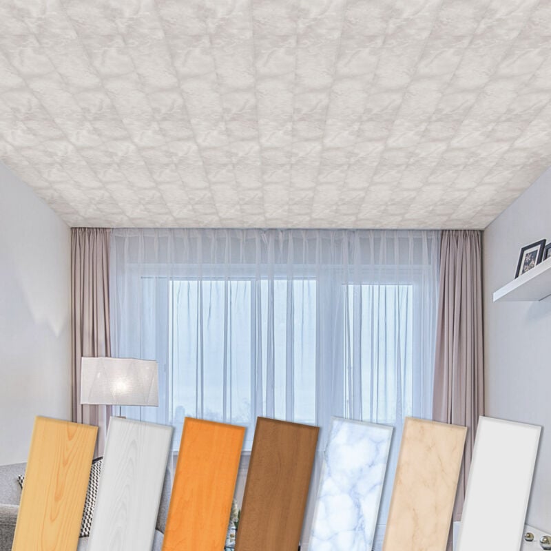 Panneaux de plafond en polystyrène XPS nombreux motifs et couleurs: P-17 Gris marbre, max. Forfait (meilleur prix)