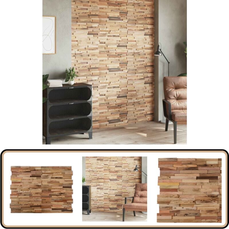 Vidaxl - Panneaux de revêtement mural 10 pcs 1,03m² Bois de teck recyclé - Panneau Mural - Revêtements Muraux - Décoration Intérieure - Bois De Teck