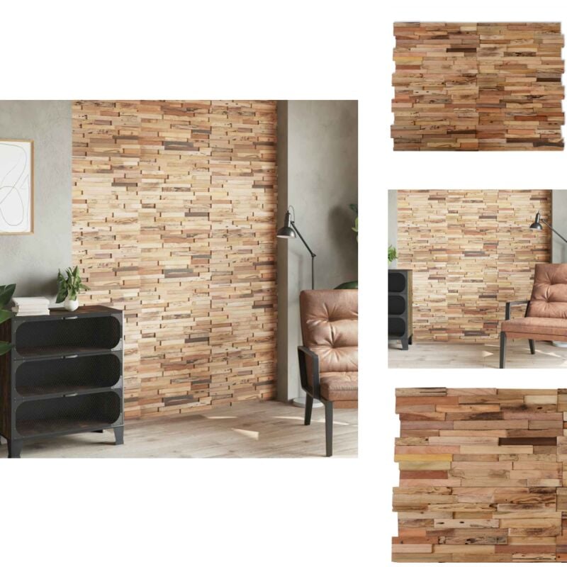 Vidaxl - Panneaux de revêtement mural 10 pcs 1,03m² Bois de teck recyclé - Panneau Mural - Revêtements Muraux - Décoration Intérieure - Bois De Teck