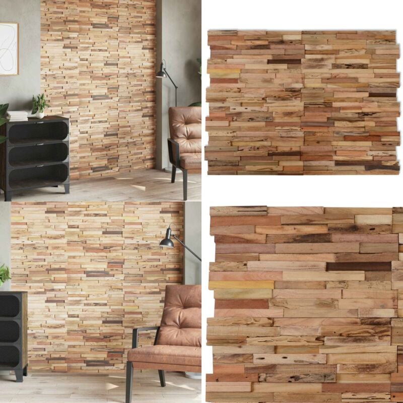 Vidaxl - Panneaux de revêtement mural 10 pcs 1,03m² Bois de teck recyclé - Panneau Mural - Revêtements Muraux - Décoration Intérieure - Bois De Teck