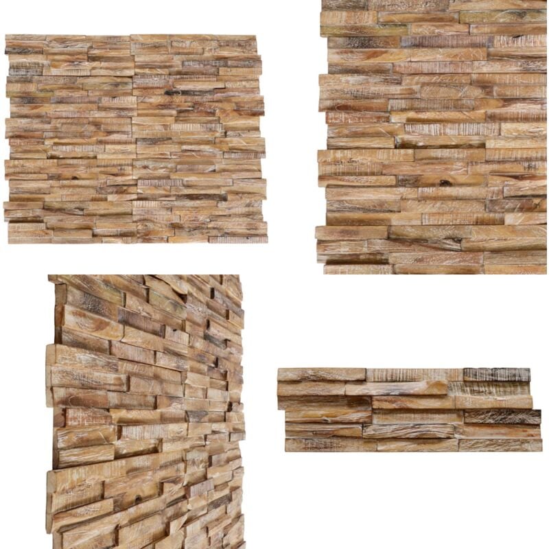 Vidaxl - Panneaux de revêtement mural 3D 10 pcs 1,01 m² Bois de teck - Revêtement Mural - Lambris - Bois De Teck - Décoration Murale - Décor