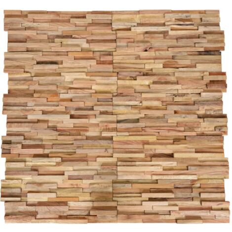 10x Bois de Teck Panneaux de Revêtement Mural 3D 1,08 m² Multi-taille vidaXL