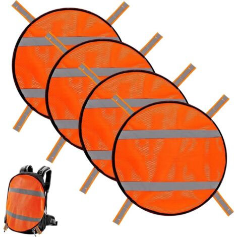 Panneaux De Sécurité Orange - Panneau de Sécurité en Maille avec Bandes Réfléchissantes,4 Pièces Légeres Pour Randonnée Camping Vélo Voyage