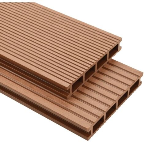 Panneaux de terrasse avec accessoires WPC 10 m² 2,2 m Marron