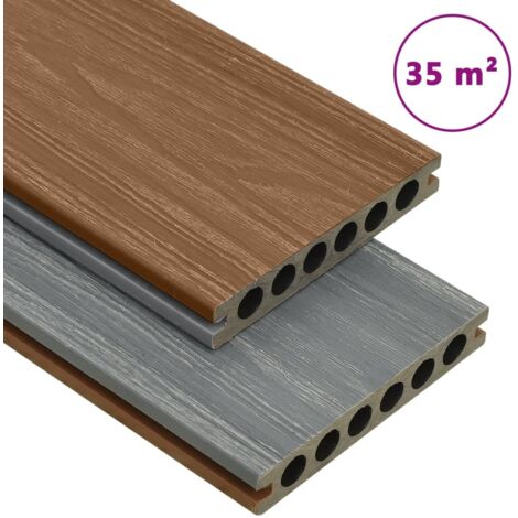 Panneaux de terrasse et accessoires  Lame de Terrasse WPC Marron/gris 35 m² 4 m MCYMH775603