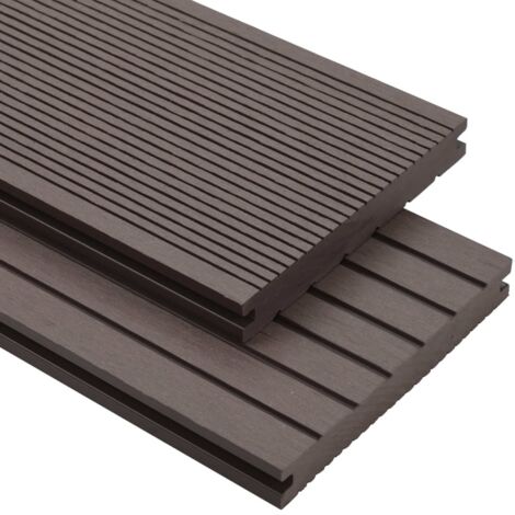 Panneaux de terrasse et accessoires WPC 16m² 2,2 m Marron foncé