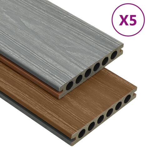 Panneaux de terrasse et accessoires WPC Marron-gris 10 m² 2,2 m
