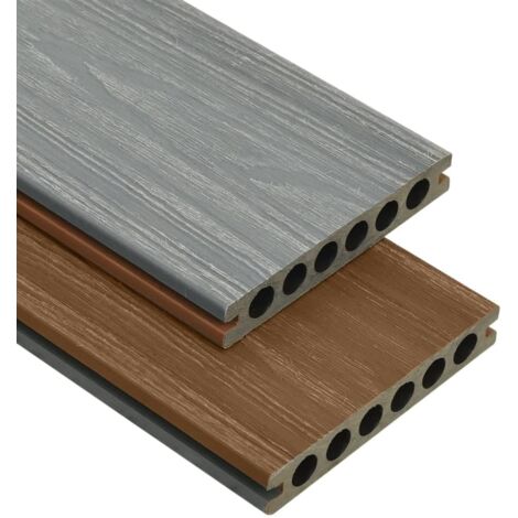 vidaXL Panneaux de Terrasse et Accessoires WPC Marron et Gris 40 m² 4 m Patio