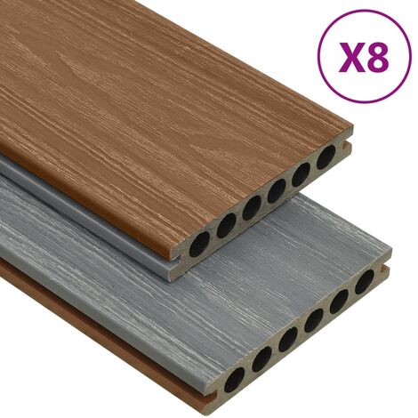 Panneaux de terrasse et accessoires WPC Marron/gris 20 m² 4 m