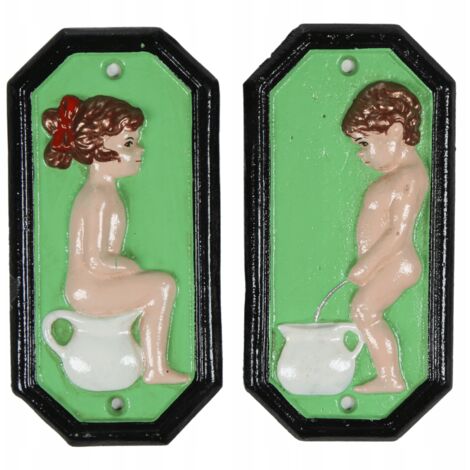 Panneaux de toilettes rétro élégants en fonte - Organisation parfaite pour les salles de bains et les toilettes publiques