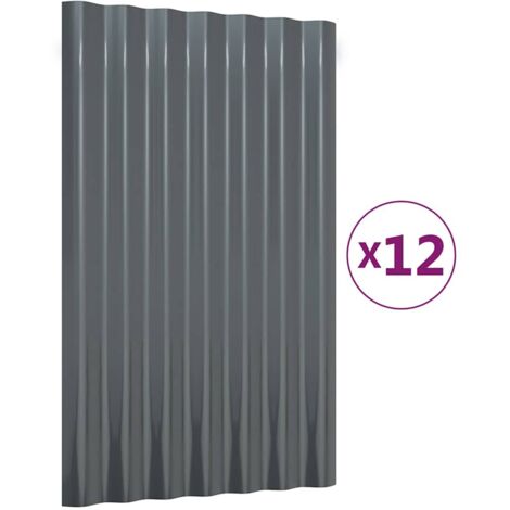 Panneaux de toit 12 pcs Acier galvanisé Anthracite 60x36 cm CFW982090