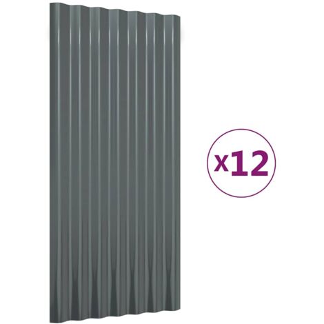 Panneaux de toit 12 pcs Acier galvanisé Anthracite 80x36 cm CFW380769