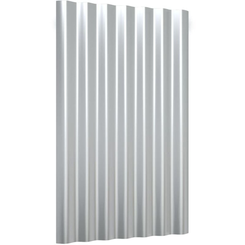 Vidaxl - Panneaux de toit 36 pcs Acier enduit de poudre Argenté 60x36 cm