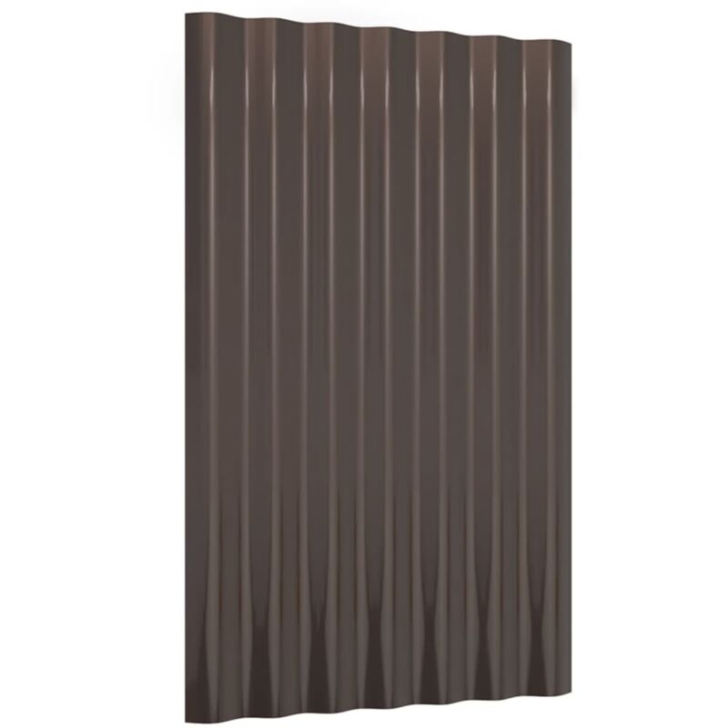 Vidaxl - Panneaux de toit 12 pcs Acier enduit de poudre Marron 60x36 cm