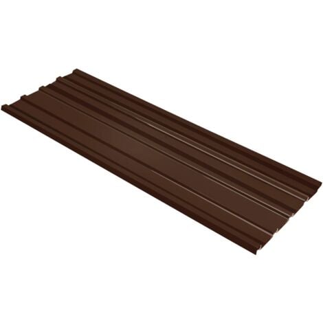 Panneaux de toiture 12 pcs Acier galvanisé Marron vidaXL