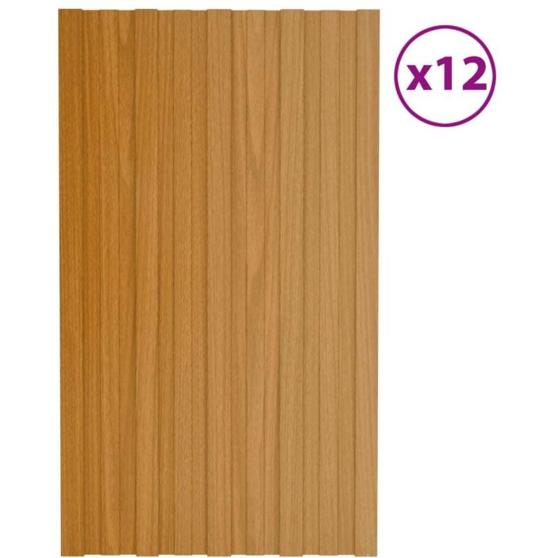 Vidaxl - Panneaux de toiture 12 pcs acier galvanisé naturel 80x45 cm