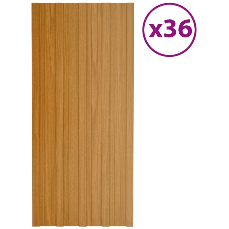 Panneaux de toiture 36 pcs acier galvanisé naturel 100x45 cm CFW99998
