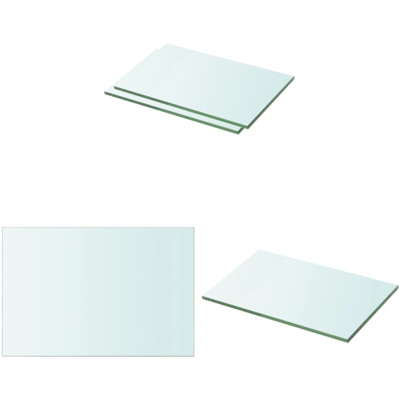 Panneaux d'étagère 2 pcs Verre Transparent 30 x 15 cm - Etagere Murale - Étagère Verre - Étagère Transparente - Décoration Murale - Rangement Mural