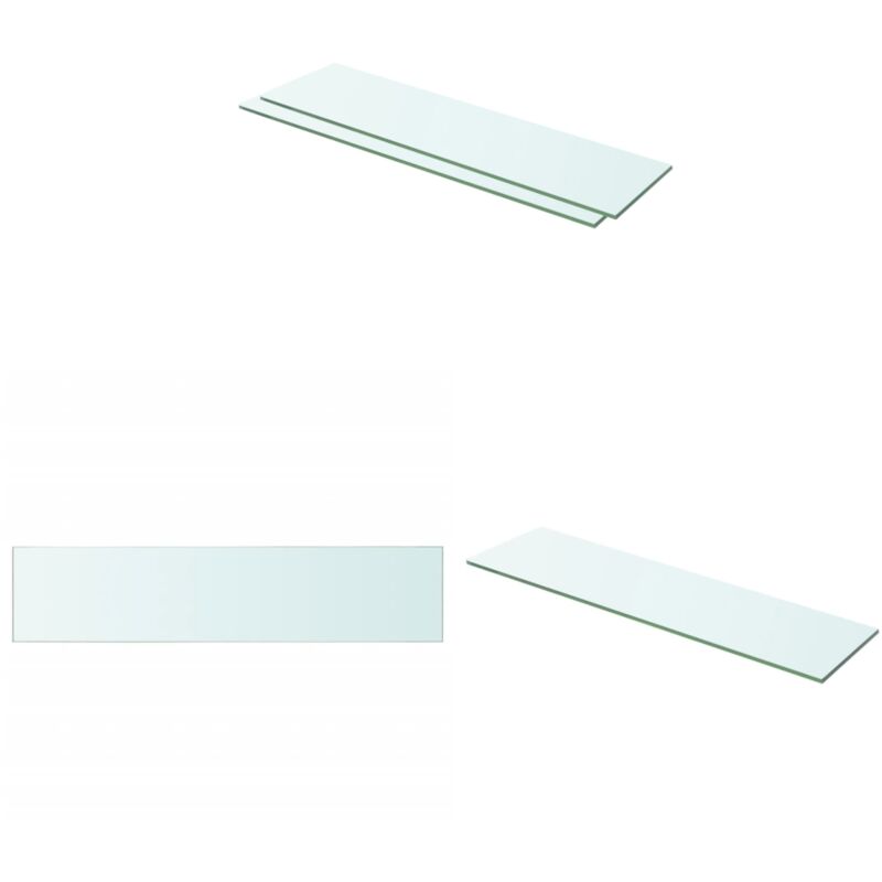 Panneaux d'étagère 2 pcs Verre Transparent 60 x 12 cm - Etagere Murale - Étagère Verre - Décoration Murale - Rangement Mural - Support Étagère - Home
