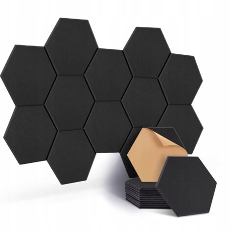 Panneaux d'insonorisation acoustique auto-adhésifs pour studio/bureau (12 pièces)