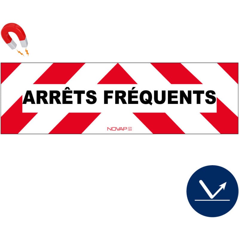 Panneau d'intervention - Arrêts fréquents - Rétroréfléchissant Classe 1 - Magnétique 150 x 500mm - 3340303