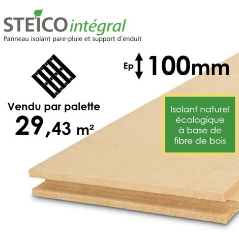 PANNEAUX ITE LAINE DE BOIS STEICO INTEGRAL - EPAISSEUR 100MM (R=2,50) - PALETTE ENTIÈRE 29,43M²