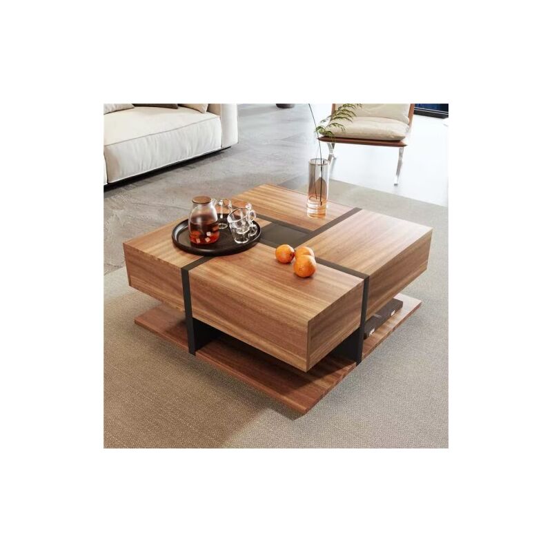 Panneaux latéraux, commode moderne, armoire 140cm, blanc brillant et bois, effet LED multicolore. Solution de rangement élégante (Surface