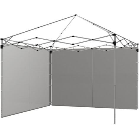 Panneaux latéraux de remplacement pour gazebo 3x3 m ou 3x6 m, lot de 2, gris
