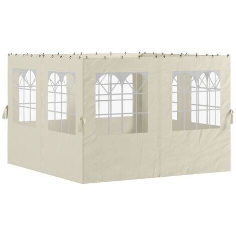 Panneaux latéraux pour tonnelle de jardin, 4 panneaux muraux avec fermeture éclair, tonnelle 3 x 4 m, blanc crème