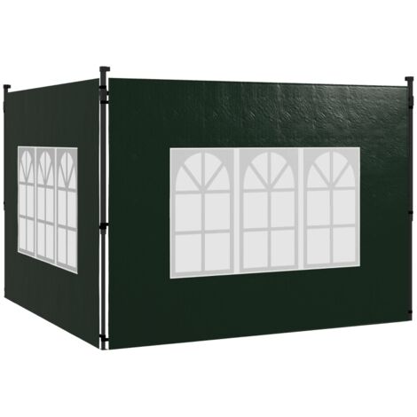 Panneaux latéraux tonnelle 3x3 3x6 imperméables fenêtres vert foncé