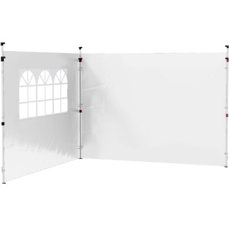 Panneaux latéraux tonnelle 3x3 m, lot de 2, avec fenêtre, tissu Oxford blanc