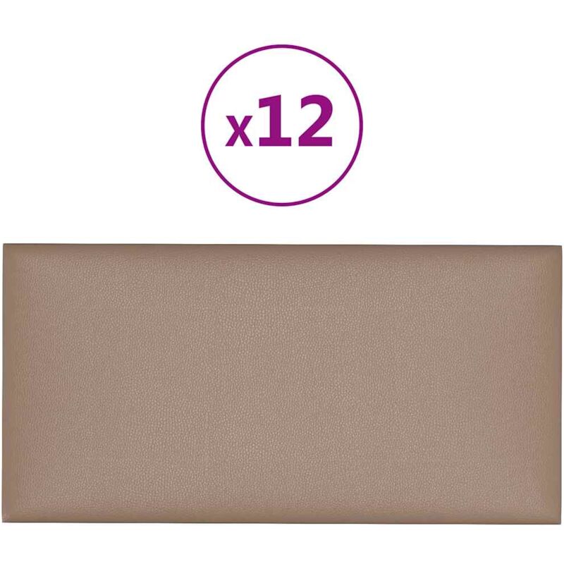 Vidaxl - Panneaux muraux 12 pcs Cappuccino 30x15 cm Similicuir 0,54 m²