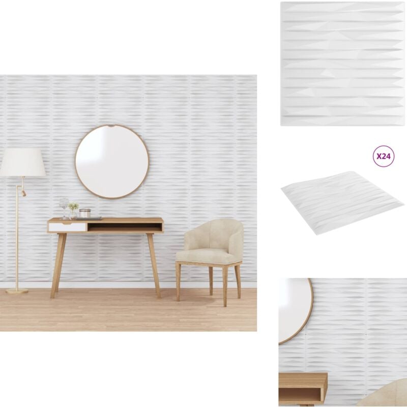 Vidaxl - Panneaux muraux 24 pcs blanc 50x50 cm xps 6 m² pierre - Papier Peint 3d - Revêtement Mural - Panneaux Muraux - Décoration Murale - Effet