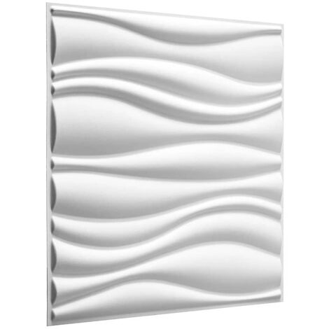 WallArt 12/24x Panneaux Muraux 3D Waves Papier Peint Salon Salle de Bain