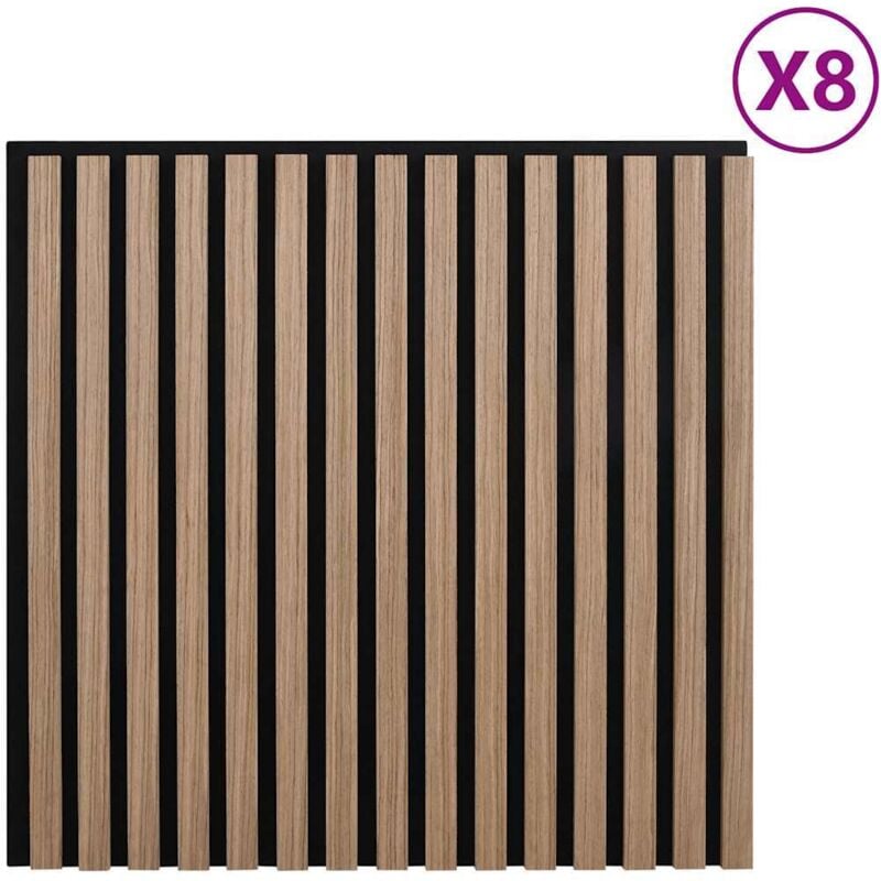 Vidaxl - Panneaux muraux acoustiques 8pcs lattes 60,5x60cm placage chêne
