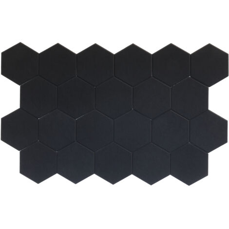 Panneaux muraux acoustiques Hexagone - Feutre PET noir - Lot de 22