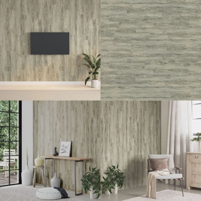 Panneaux muraux Aspect bois Gris pvc 2,06 m² - Panneau Mural - Revêtement Mural - Décorations Murales - Lambris Pvc - Décoration Intérieure - Home &