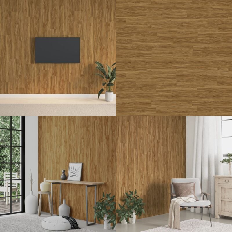 Panneaux muraux Aspect bois Marron pvc 2,06 m² - Panneau Mural - Revêtement Mural - Décorations Murales - Parquet Mural - Effet Bois - Home & Living
