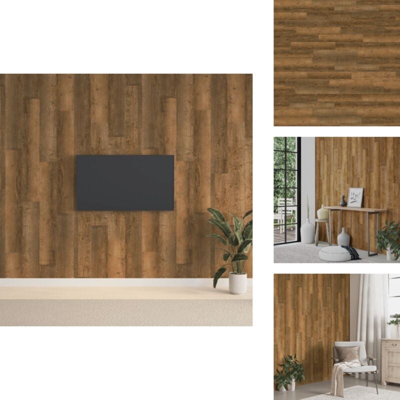 Vidaxl - Panneaux muraux Aspect bois Marron pvc 2,06 m² - Panneau Mural - Revêtement Mural - Décorations Murales - Parquet Imitation Bois - Lambris