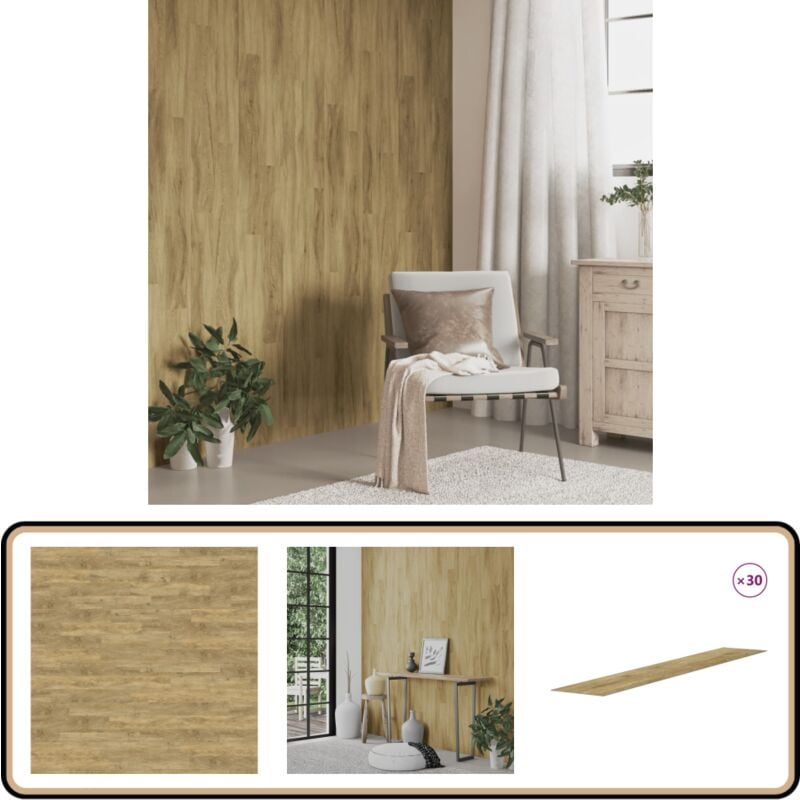 Vidaxl - Panneaux muraux Aspect bois Marron pvc 4,12 m² - Panneau Mural - Papier Peint Effet Bois - Revêtement Mural - Décoration Murale - Mur Habillé