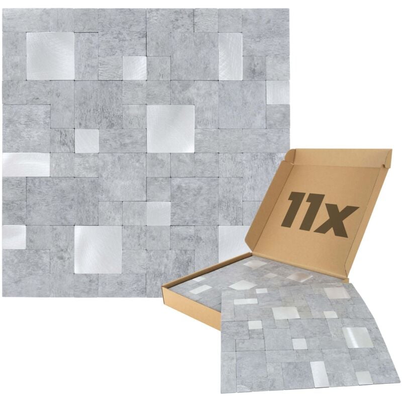 Panneaux muraux autocollants aspect pierre 1m², 11 pièces Revêtement mural résistant à l'humidité, qualité supérieure pour la salle de bain et la