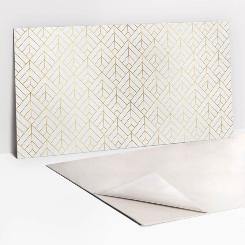Panneaux muraux autocollants en vinyle imperméable - Géométrie dorée 100 x 50 cm