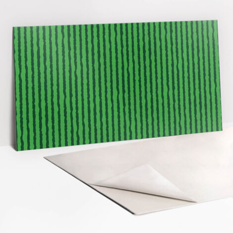 Panneaux muraux autocollants en vinyle imperméable - Pastèque dessin animé vert 100 x 50 cm