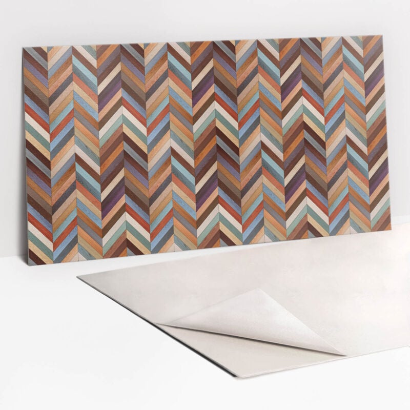 Panneaux muraux autocollants en vinyle imperméable - Planches colorées 100 x 50 cm