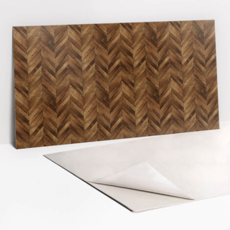 Panneaux muraux autocollants en vinyle imperméable - Planches marron 100 x 50 cm