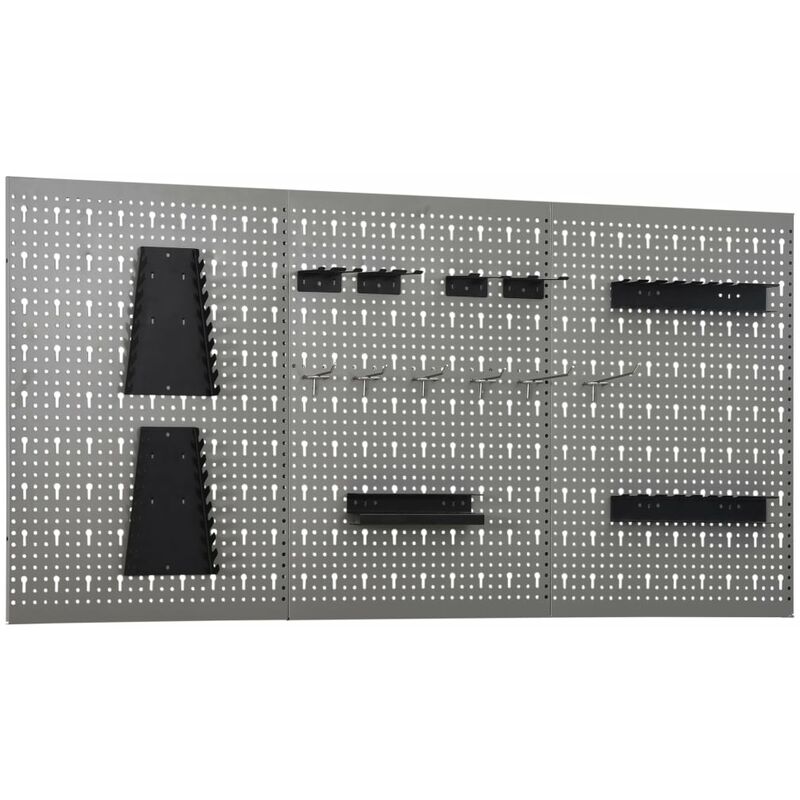Panneaux perforés muraux 3 pcs 40x58 cm Acier
