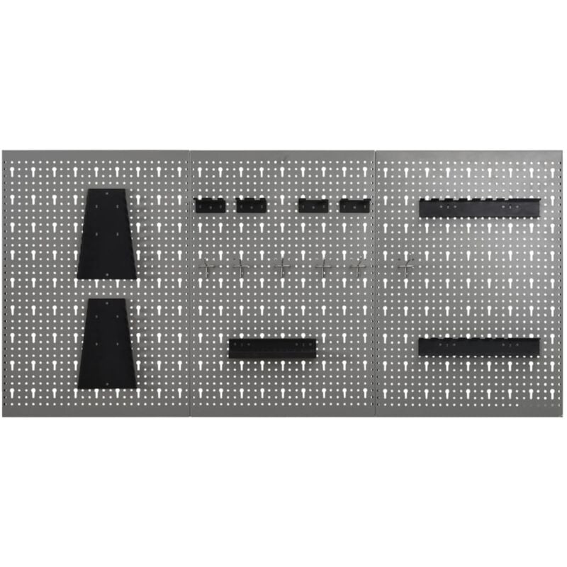 Inlife Panneaux perforés muraux 3 pcs 40x58 cm Acier