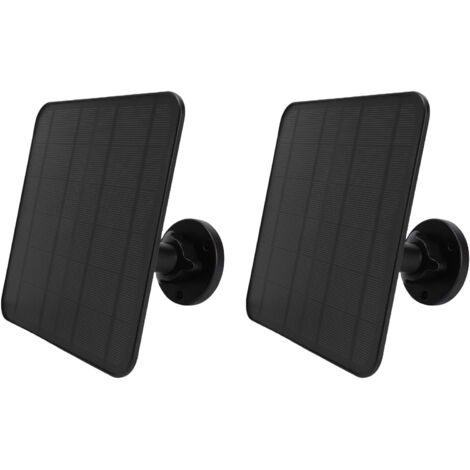 Panneaux solaires 12W, 2 pièces, chargeur de caméra de sécurité, étanche IP65, Interface Micro USB, support réglable à 360 degrés, câble de 9,8 pieds