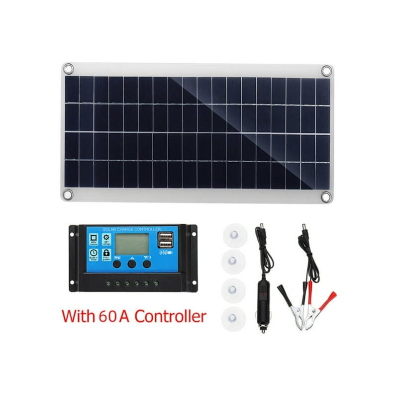 Panneaux solaires 300 watts, kit complet de panneaux solaires portables pour camping-car avec contrôleur 60a