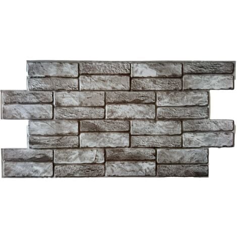 ETERNAL PARQUET Pannelli 3D Rivestimento a parete in PVC effetto PIETRA GRIGIA DOPPIA 96x48cm Realistici, isolanti, idrorepellenti.